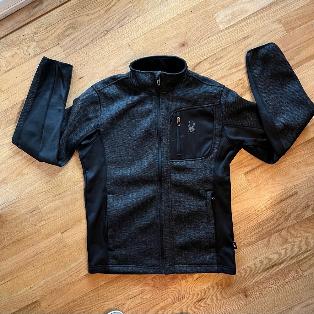 Size S Spyder Men's Bandit Full Zip Jacket. Stretch fleece panels: max comfort.